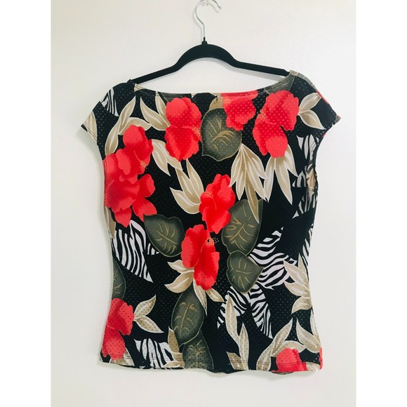 Jaipur Women's Sleeveless Tropical Blouse, Size M - Picture 3 of 3